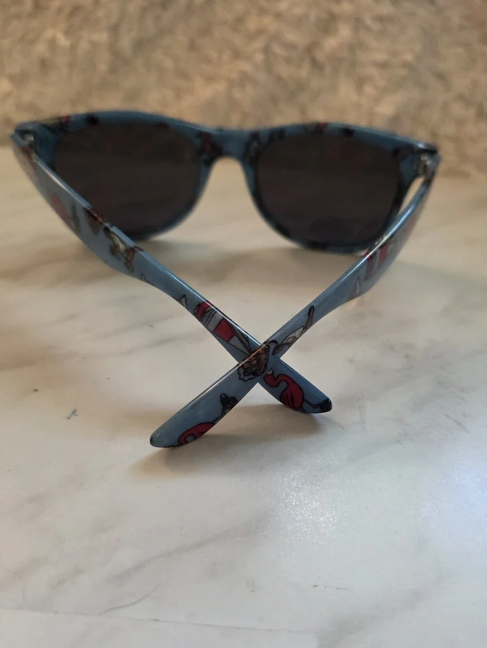 Blue Flamingo Print Sunglasses